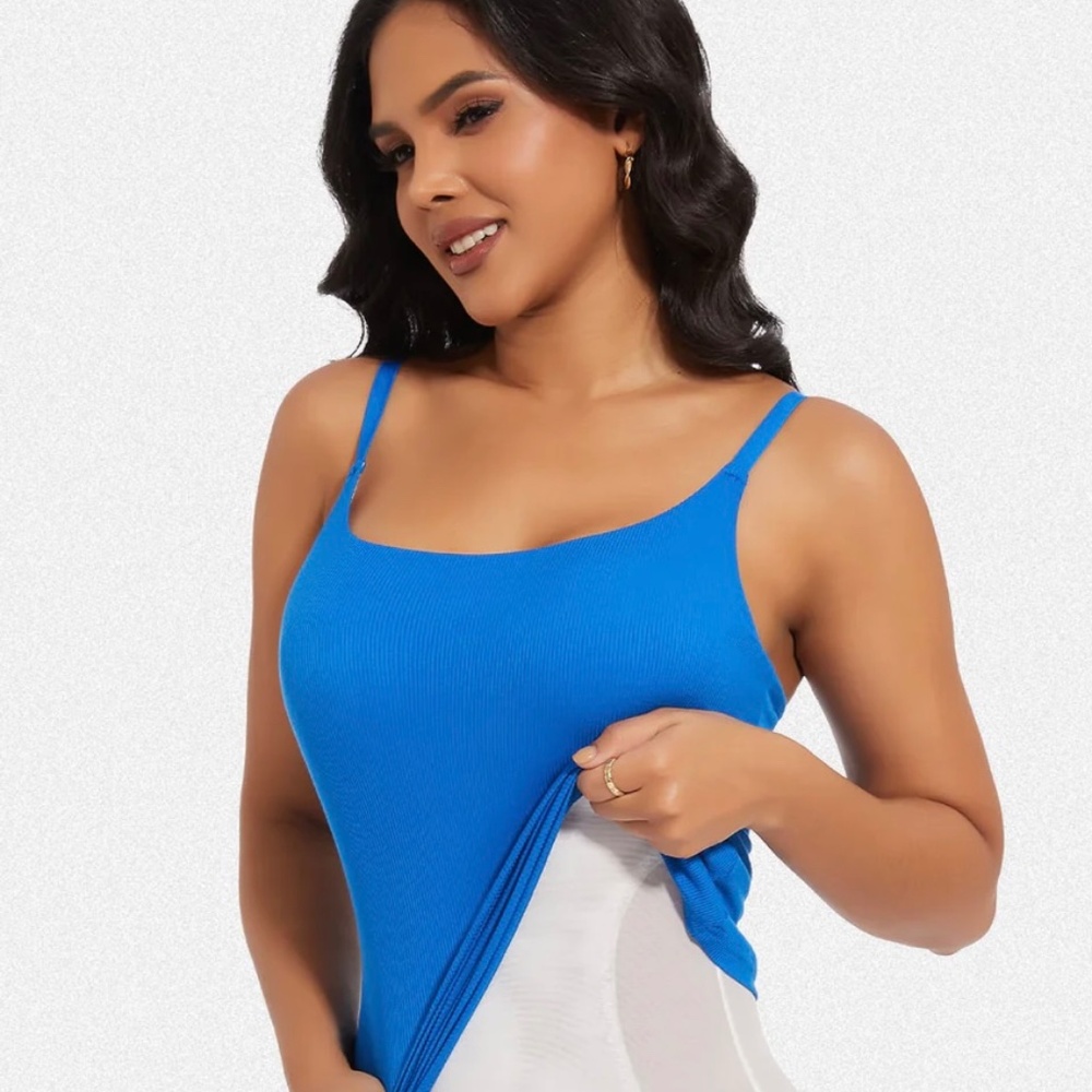 Women's Spaghetti Strap Top with Built-In Bodysuit Shapewear Size S NWT
